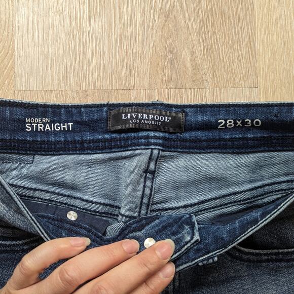 Liverpool Modern Straight Jeans Vintage Style Wash 28x30 - Picture 6 of 8
